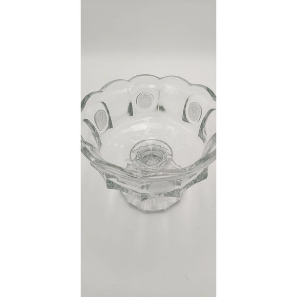 Fostoria 'Coin Glass' - Clear Heavy Crystal Footed Compote Dish; Vintage